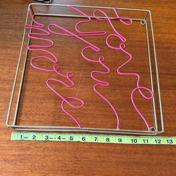 Love You More Gold and Pink Wall Home Decor Script Modern 12”x12” - Picture 10 of 10